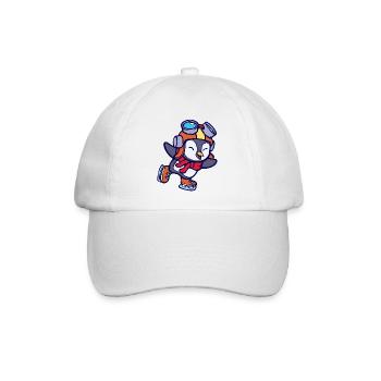 Cool Mignon Pingouin Animal Oiseau Patinage sur glace Froid - Casquette classique - blanc/blanc - Devant