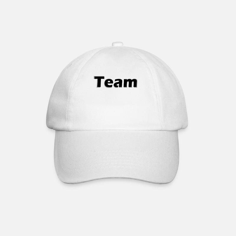 Monochrome Learning Typo Design: Team - Baseball Cap - white/white