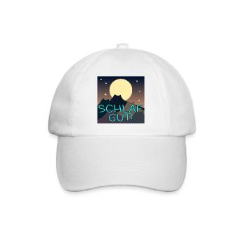 SCHLAFEN - KATZEN VOLLMOND BERGE - SCHLAF GUT - Baseballkappe - Weiß/Weiß - Vorne