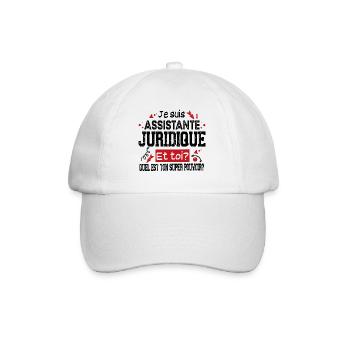 Assistante Juridique Juriste Super Pouvoir Cadeau - Casquette classique - blanc/blanc - Devant
