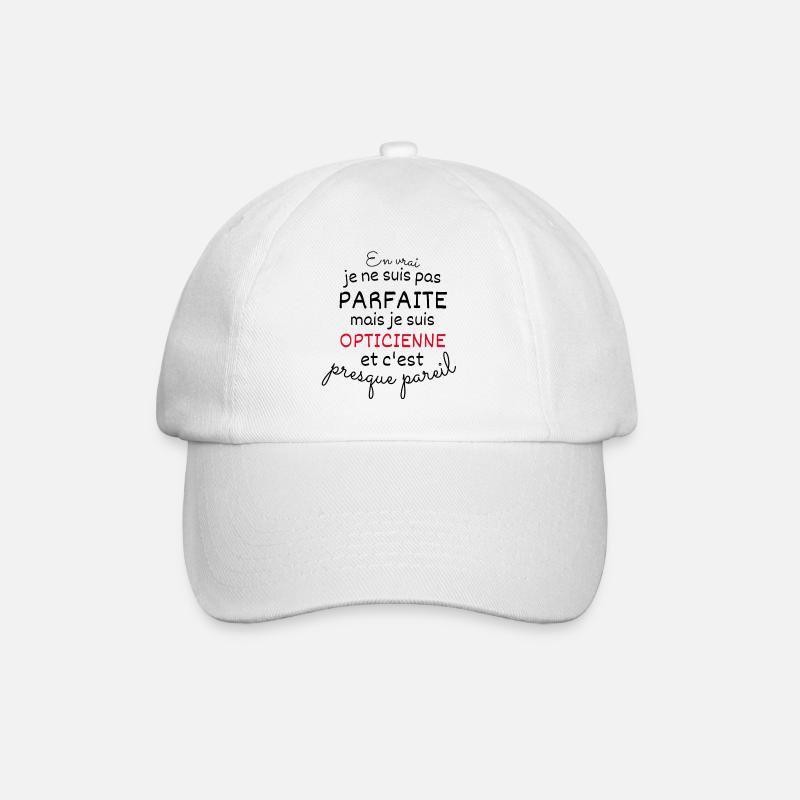 En Vrai Pas Parfaite Mais Opticienne - Casquette classique - blanc/blanc