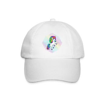 buntes Einhorn Unicorn Mädchen - Baseballkappe - Weiß/Weiß - Vorne
