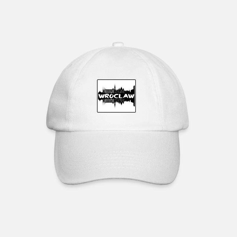 Breslau Polen Skyline Silhouette Reisesouvenir - Baseballkappe - Weiß/Weiß