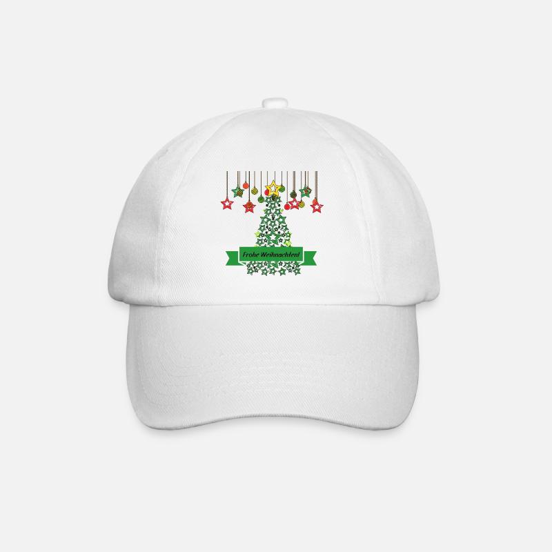 Weihnachtsbaum mit Weihnachtssternen Weihnachten - Baseballkappe - Weiß/Weiß