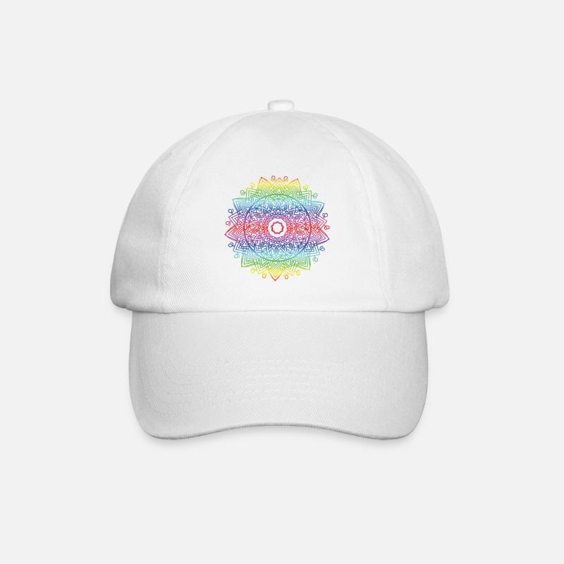 Mandala - Baseballkappe - Weiß/Weiß