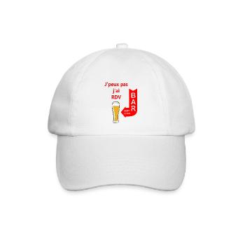 j'peux pas j'ai rdv au bar - Casquette classique - blanc/blanc - Devant