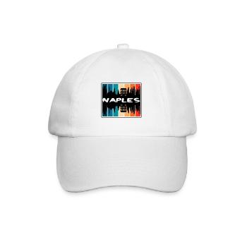 Naples Italy Skyline Silhouette Travel Souvenir - Baseball Cap - white/white - Front