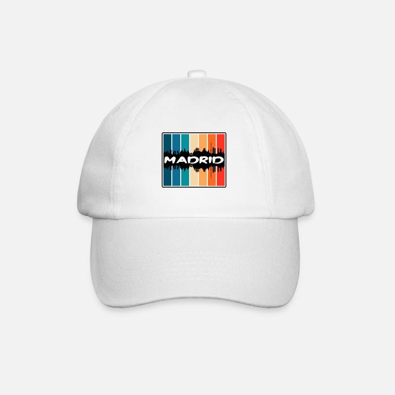 Madrid Spanien Skyline Silhouette Reise Souvenir - Baseballkappe - Weiß/Weiß