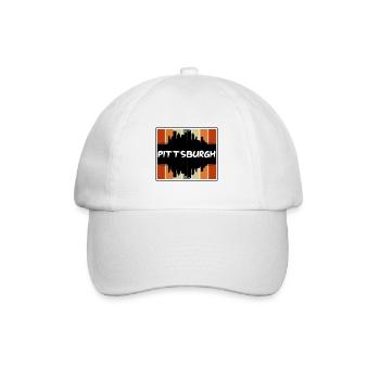 Pittsburgh Pennsylvania Usa Skyline Silhouette Tra - Baseballkappe - Weiß/Weiß - Vorne
