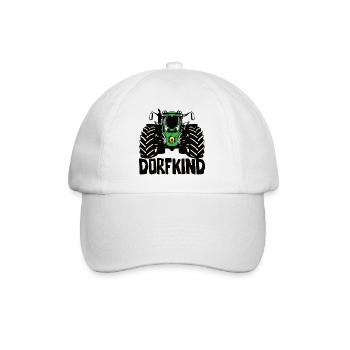 Dorfkind - Trecker, Traktor, Landwirtschaft, Agrar - Baseballkappe - Weiß/Weiß - Vorne