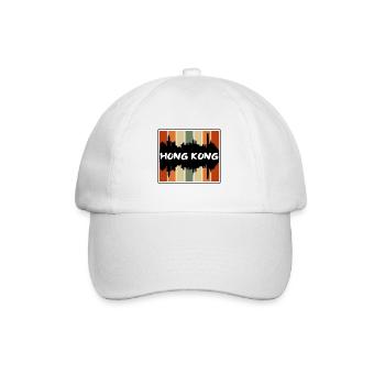 Hong Kong China Skyline Silhouette Reise Souvenir - Baseballkappe - Weiß/Weiß - Vorne