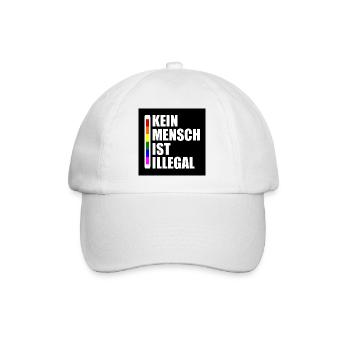 kein millimeter nach rechts - Baseballkappe - Weiß/Weiß - Vorne