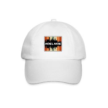Adelaide Australien Skyline Silhouette Travel Souve - Baseballkappe - Weiß/Weiß - Vorne
