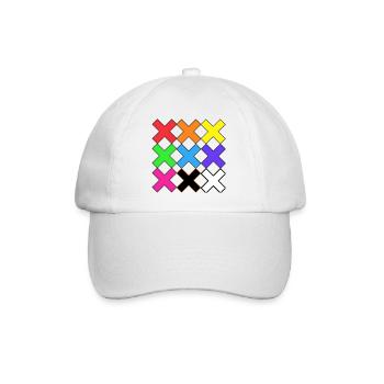 Bunte X Muster auf Schwarz Farben X - Baseballkappe - Weiß/Weiß - Vorne