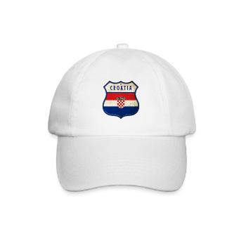 Croatia flag coat of arms design - Baseball Cap - white/white - Front