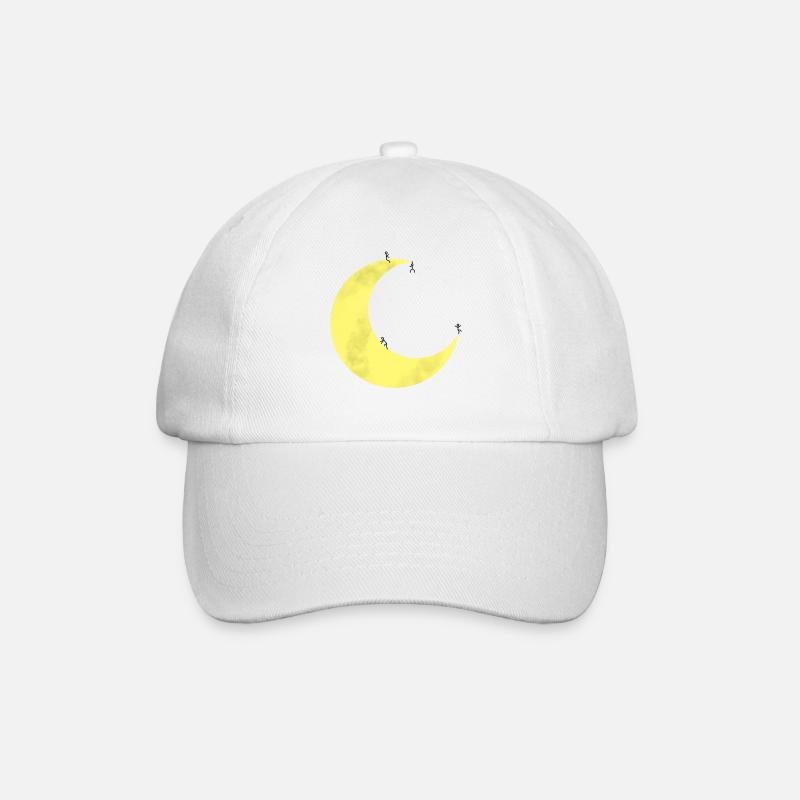 Lune avec des figures en bâton - Casquette classique - blanc/blanc