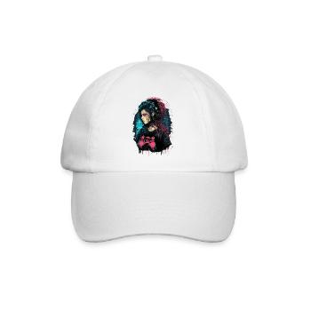 Schöne Punk Lady für Gaming-Liebhaber - Baseballkappe - Weiß/Weiß - Vorne