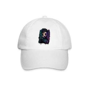 gamer woman on action experience art. in a gamer - Baseball Cap - white/white - Front