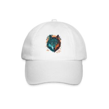 Erstaunliches Design eines Wolfes - Baseballkappe - Weiß/Weiß - Vorne