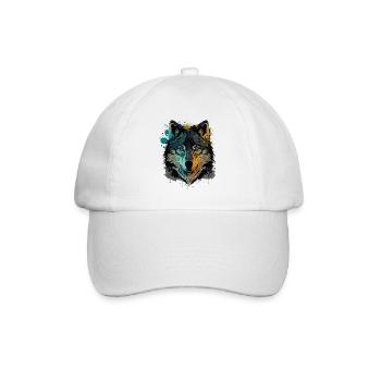 Wonderful Drawing of a Wolf Head - Baseball Cap - white/white - Front