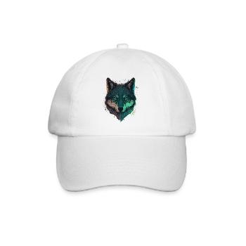 Une illustration numérique de loup pour toute la forêt - Casquette classique - blanc/blanc - Devant