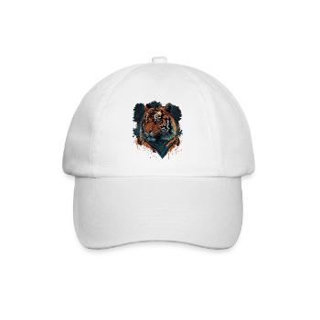 Flat Tiger Design - Baseball Cap - white/white - Front