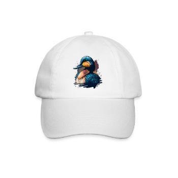 Duck Painting - Baseball Cap - white/white - Front