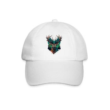 Hirsch Silhouette - Baseballkappe - Weiß/Weiß - Vorne
