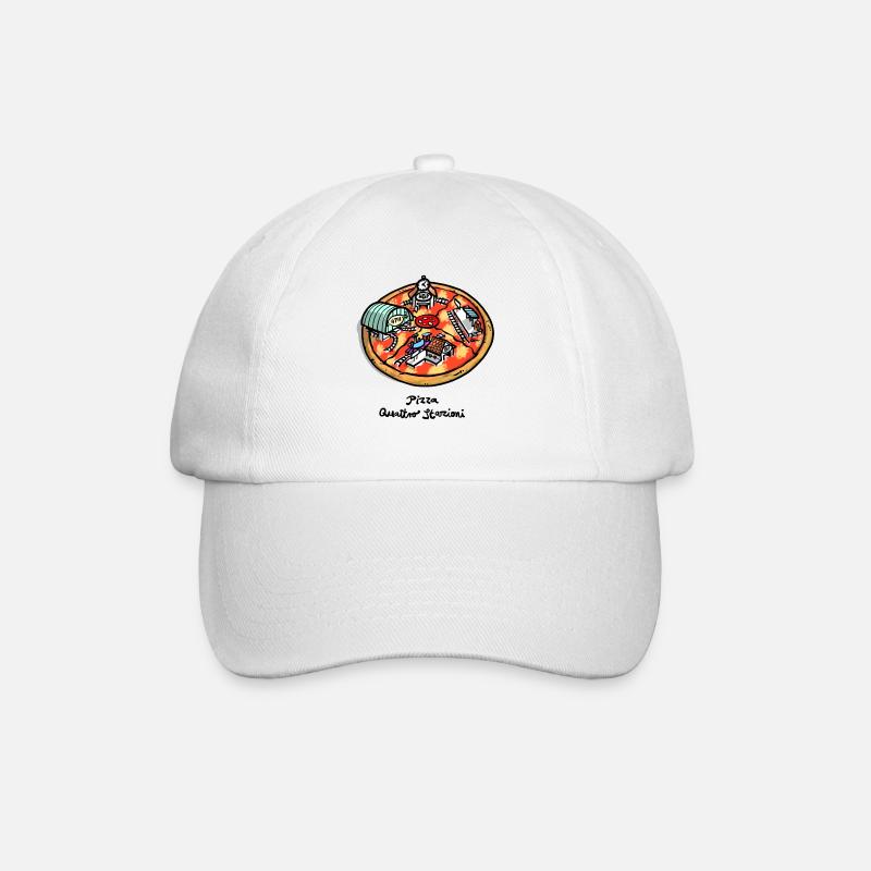Pizza - Baseballkappe - Weiß/Weiß