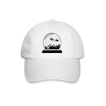 Schneekugel Weihnachtskugel Design - Baseballkappe - Weiß/Weiß - Vorne
