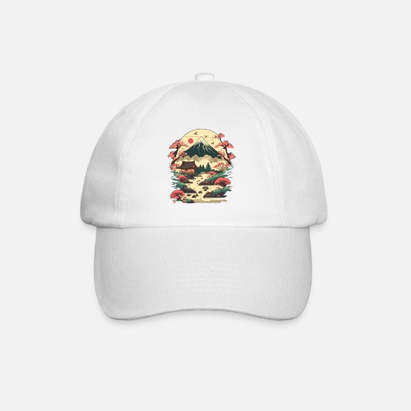 Traditionelles japanisches Haus - Baseballkappe - Weiß/Weiß