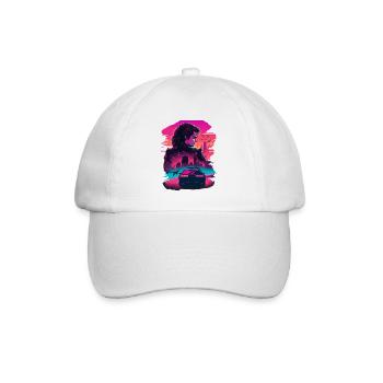 Retro Racing Girl - Baseball Cap - white/white - Front