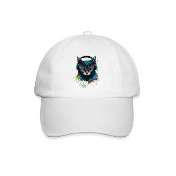 Chat et mélomane - Casquette classique - blanc/blanc - Devant