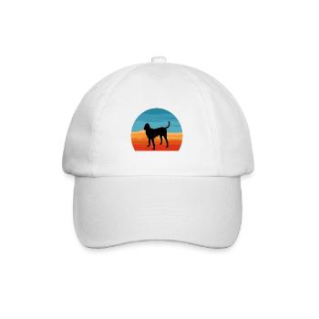 Gascon Saintongeois Dog Silhouette Retro Sunset - Casquette classique - blanc/blanc - Devant
