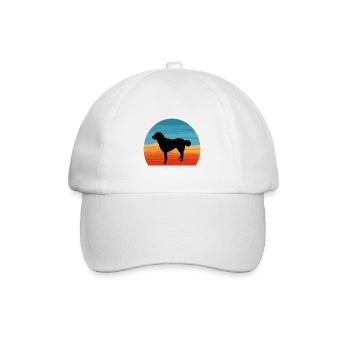 Kuchi Afghan Shepard Hund Silhouette Retro Sonnenuntergang - Baseballkappe - Weiß/Weiß - Vorne