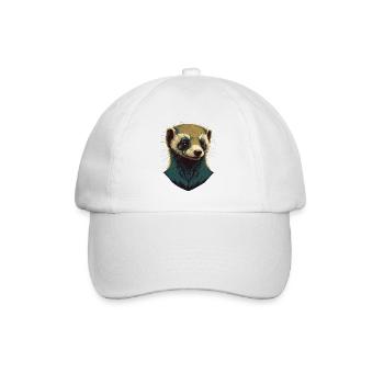Ferret Head - Baseball Cap - white/white - Front