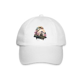 Japanese Landscape - Baseball Cap - white/white - Front