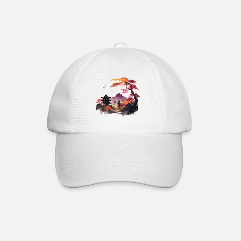 Paysage asiatique - Casquette classique - blanc/blanc