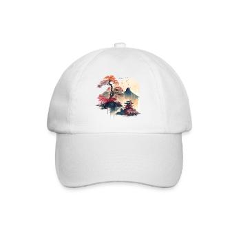 Japanische Kunst - Baseballkappe - Weiß/Weiß - Vorne