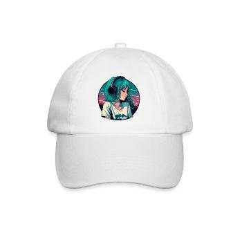 Cute Lo-Fi Girl - Baseball Cap - white/white - Front