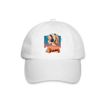 Vaporwave Anime Girl - Casquette classique - blanc/blanc - Devant
