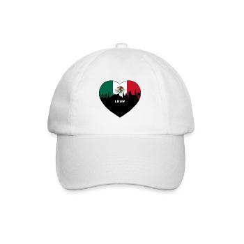 Leon Mexiko Flagge Skyline Reise Souvenir - Baseballkappe - Weiß/Weiß - Vorne