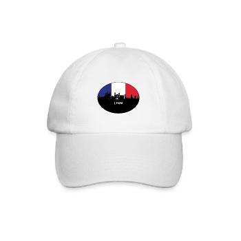 Lyon France Flag Skyline Souvenir de voyage - Casquette classique - blanc/blanc - Devant