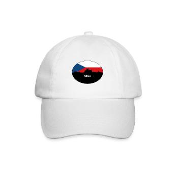 Brünn Tschechien Flagge Skyline Silhouette Reisen - Baseballkappe - Weiß/Weiß - Vorne