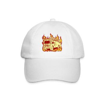 Feuerwehrauto Feuerwehr Feuer Brandschutz - Baseballkappe - Weiß/Weiß - Vorne