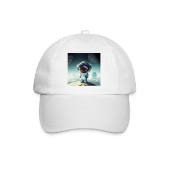 Le petit astronaute sur une planète - Casquette classique - blanc/blanc - Devant