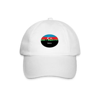 Baku Azerbaijan Flag Skyline Silhouette Travel - Baseball Cap - white/white - Front