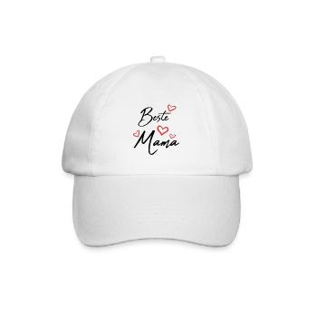 Beste Mama - Baseballkappe - Weiß/Weiß - Vorne