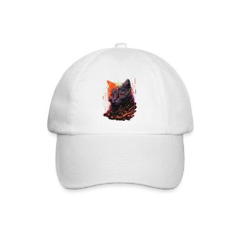 Cute Vintage Cat - Baseball Cap - white/white - Front