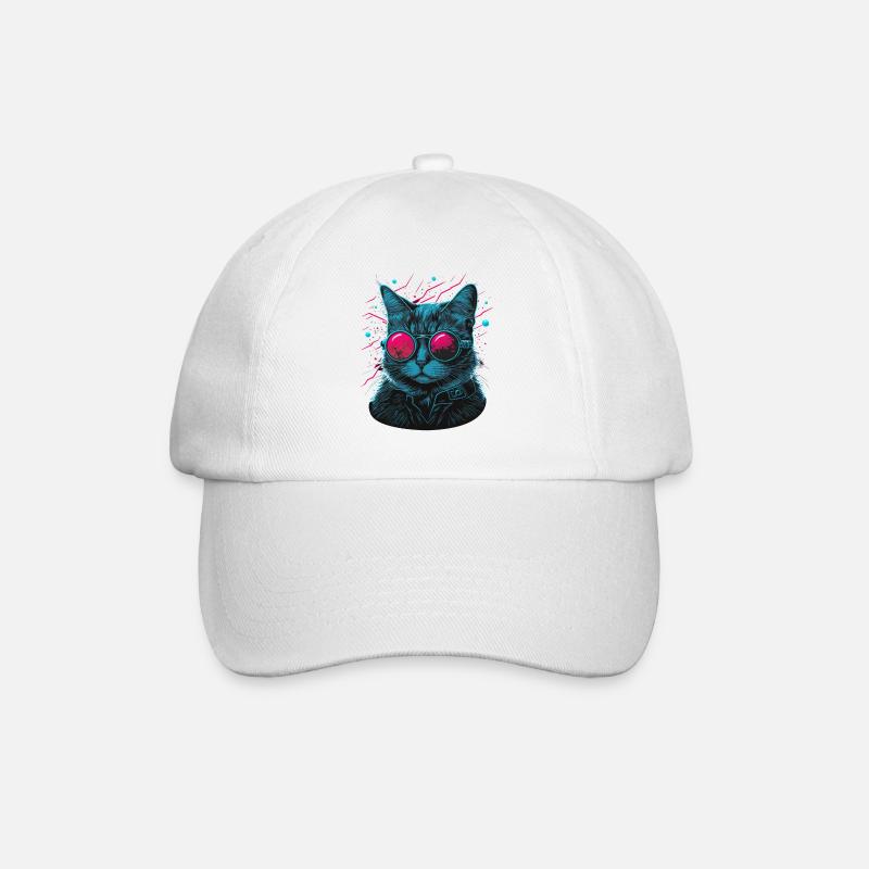 Dj Katze - Baseballkappe - Weiß/Weiß